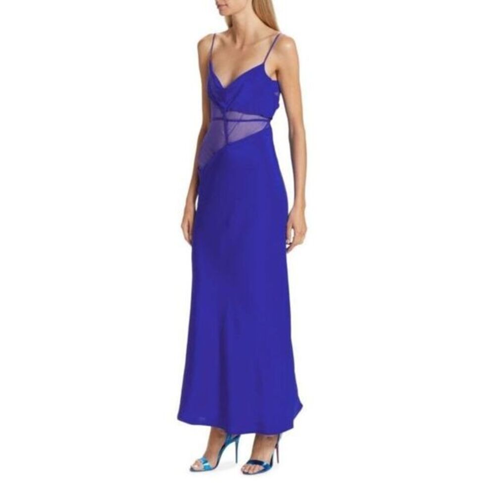 NWT CHRISTOPHER ESBER Mesh Panel Silk Maxi Dress